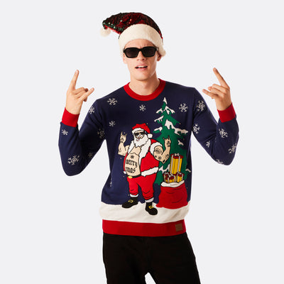 Men's Biker Christmas Sweater