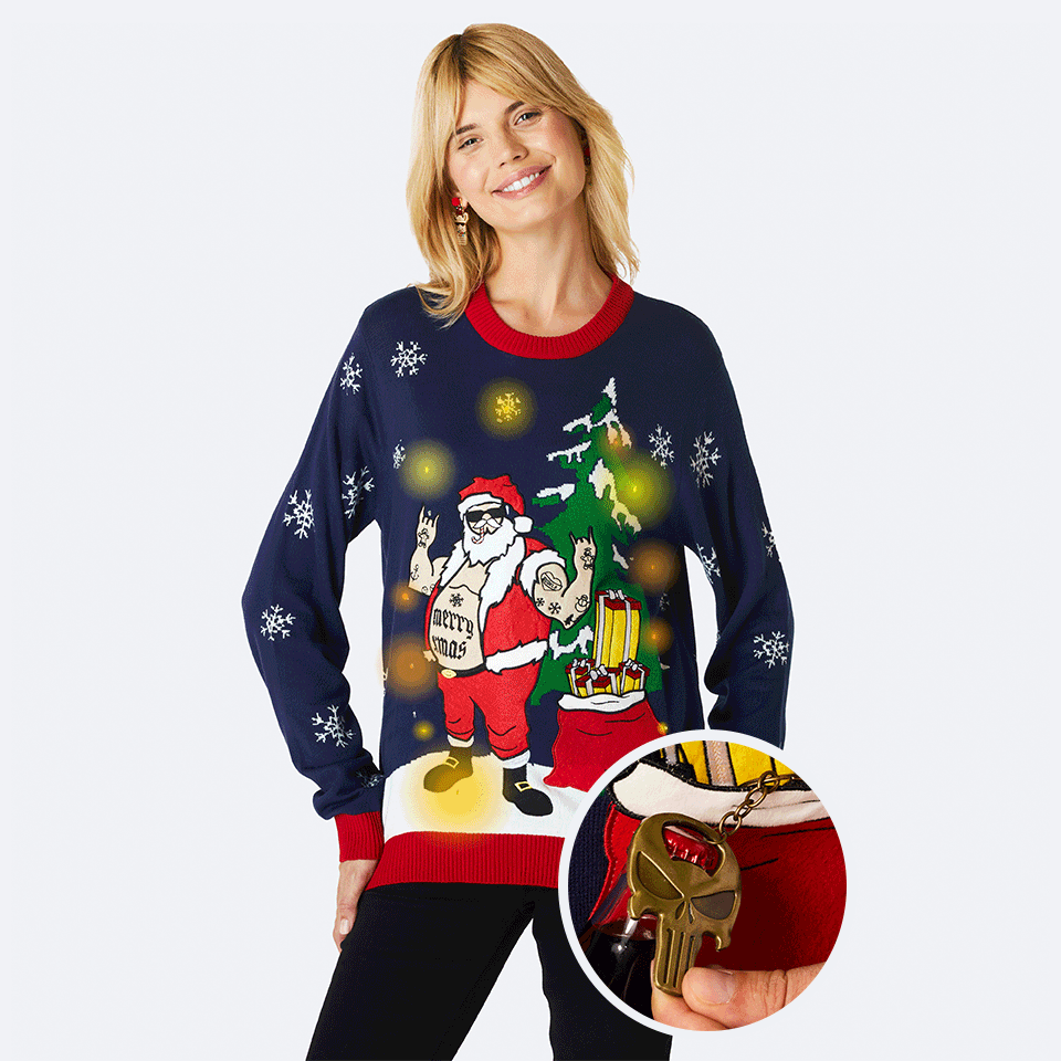 Women's Biker Christmas Sweater