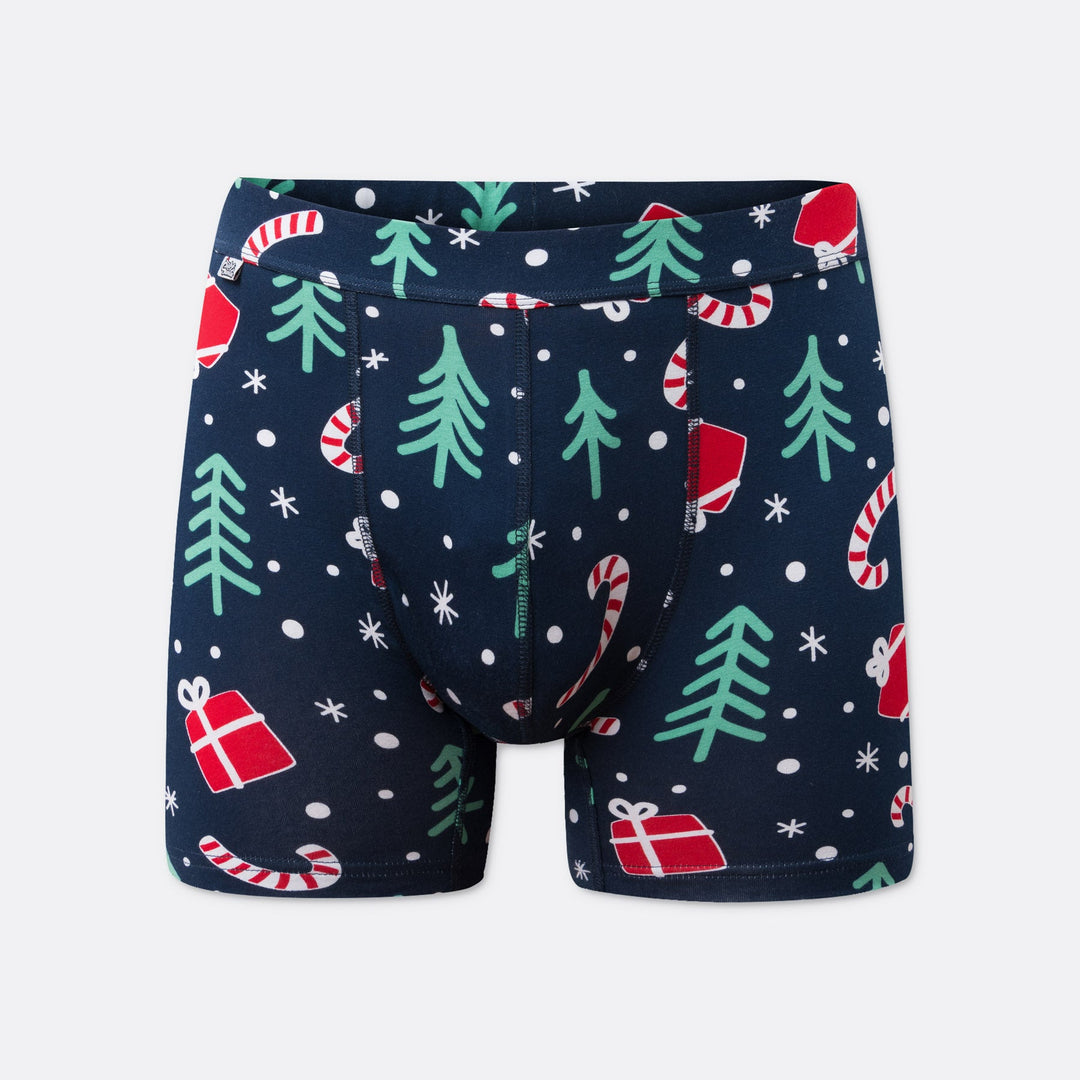 Blue Christmas Pattern Boxers