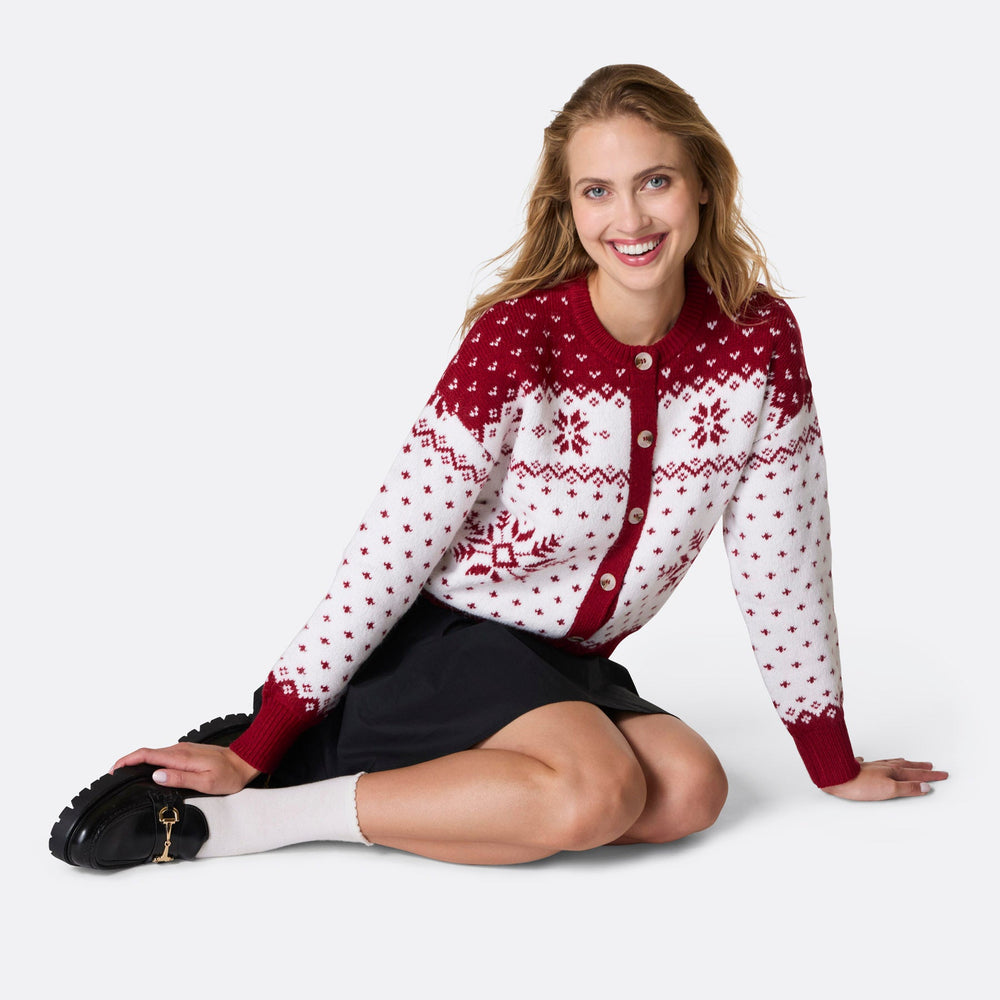 Women's Red Christmas Cardigan