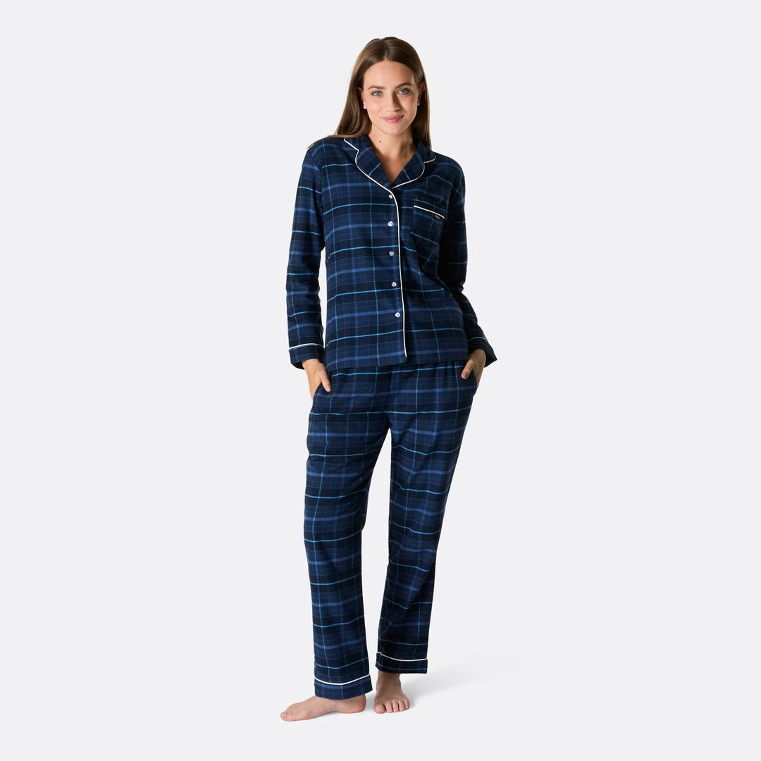 Blue Flannel Christmas Pyjamas Family