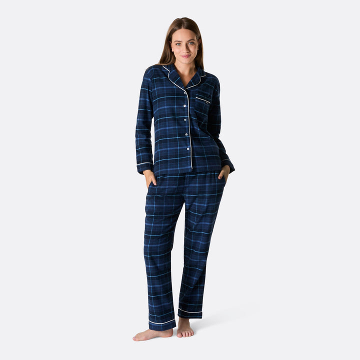 Blue Flannel Christmas Pyjamas Family