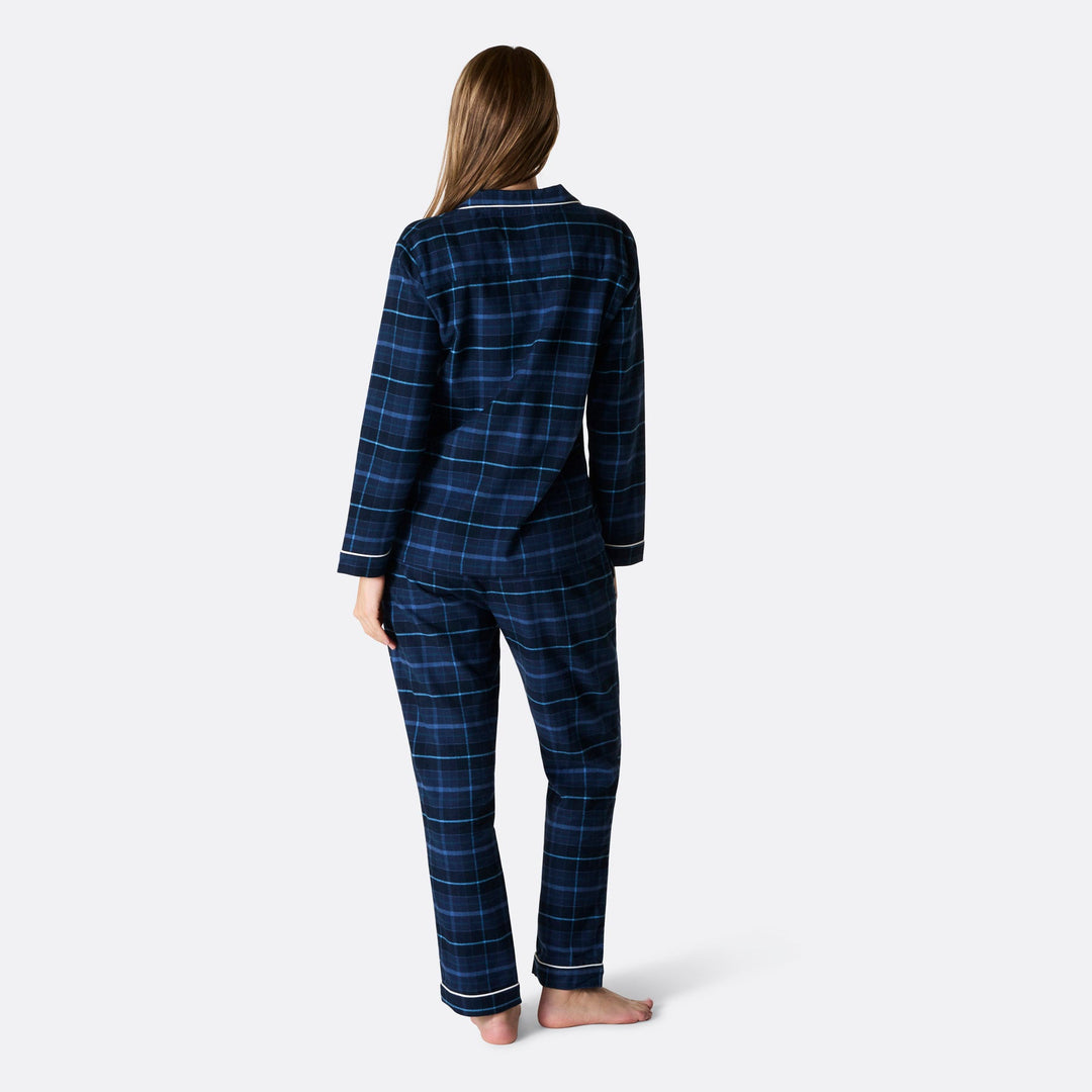 Women's Blue Flannel Christmas Pyjamas