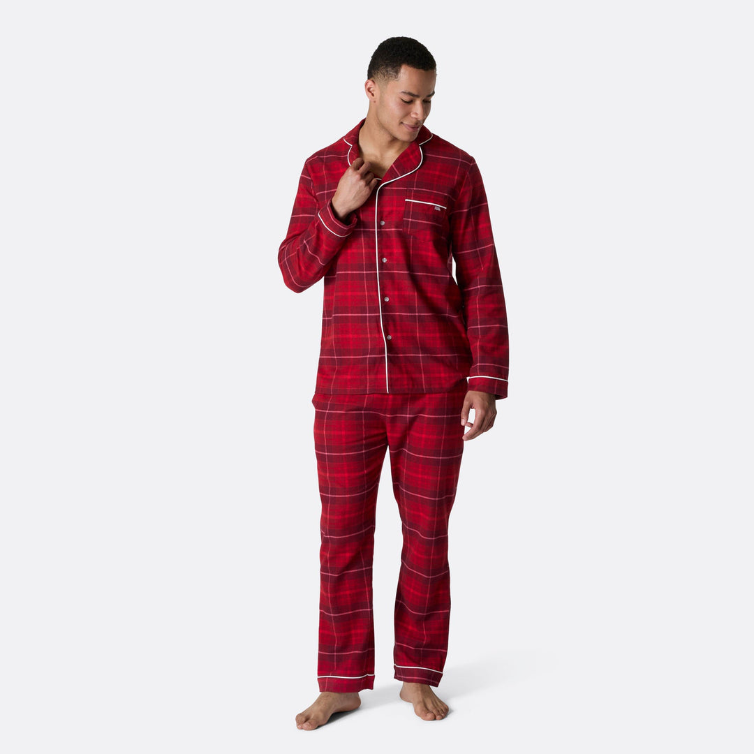 Men's Red Flannel Christmas Pyjamas