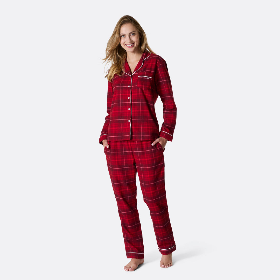 Women's Red Flannel Christmas Pyjamas