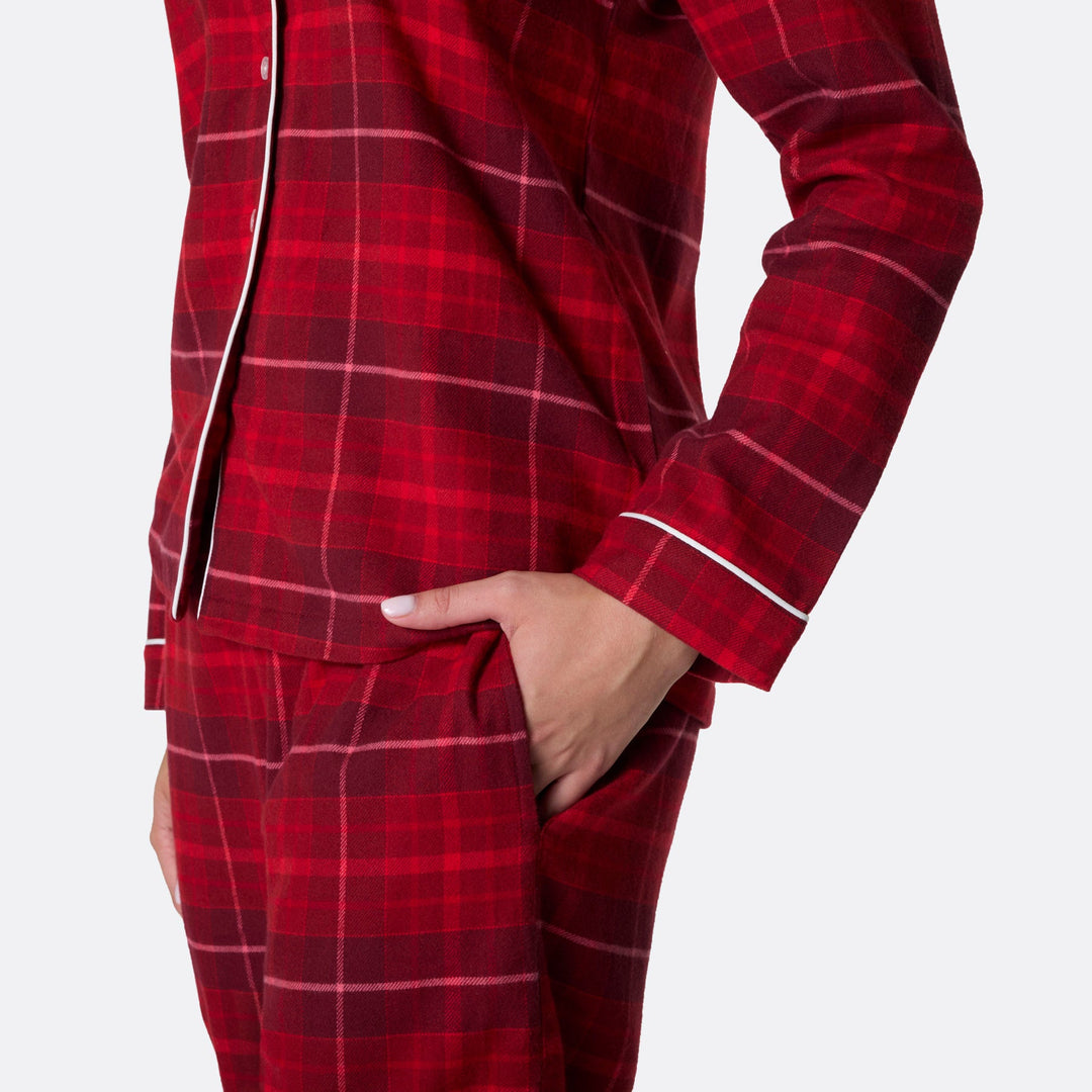Women's Red Flannel Christmas Pyjamas