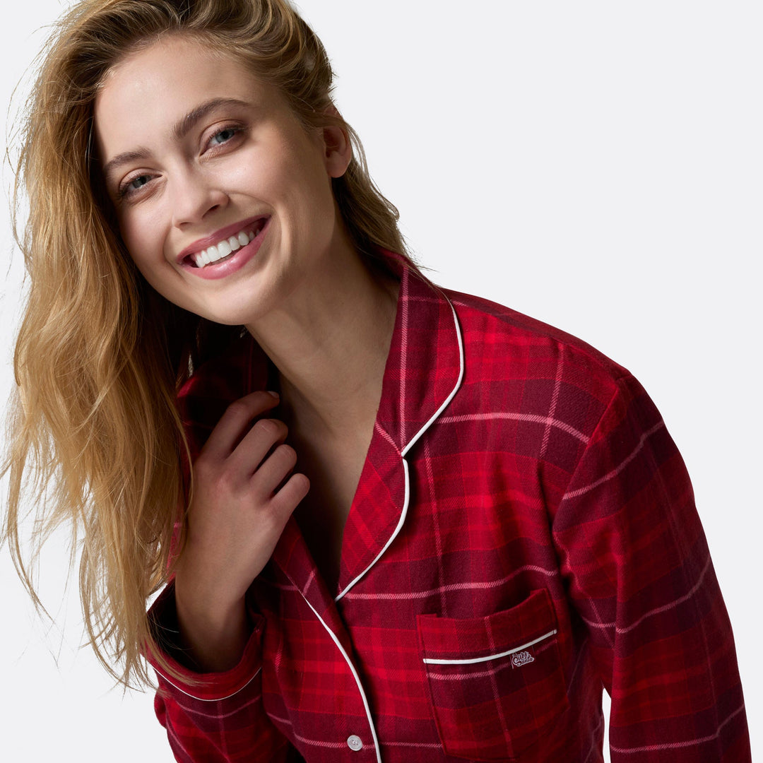 Women's Red Flannel Christmas Pyjamas