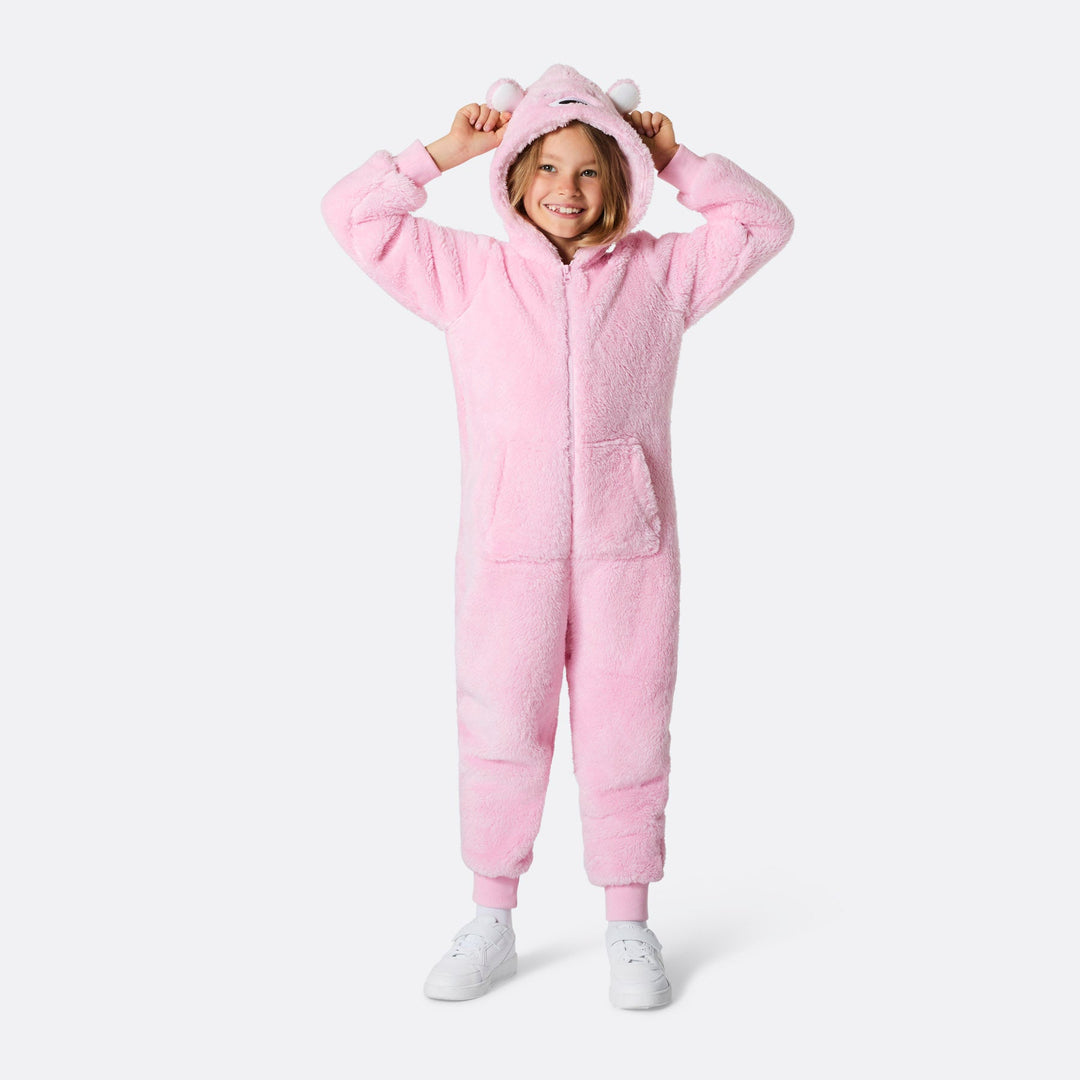 Kids' Pink Teddy Bear Onesie