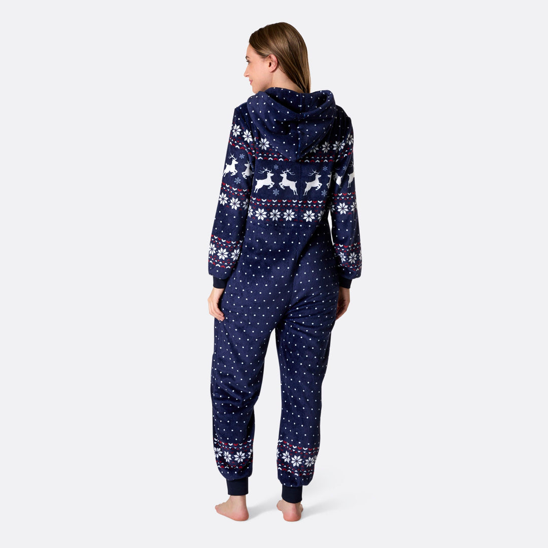 Women's Blue Christmas Onesie