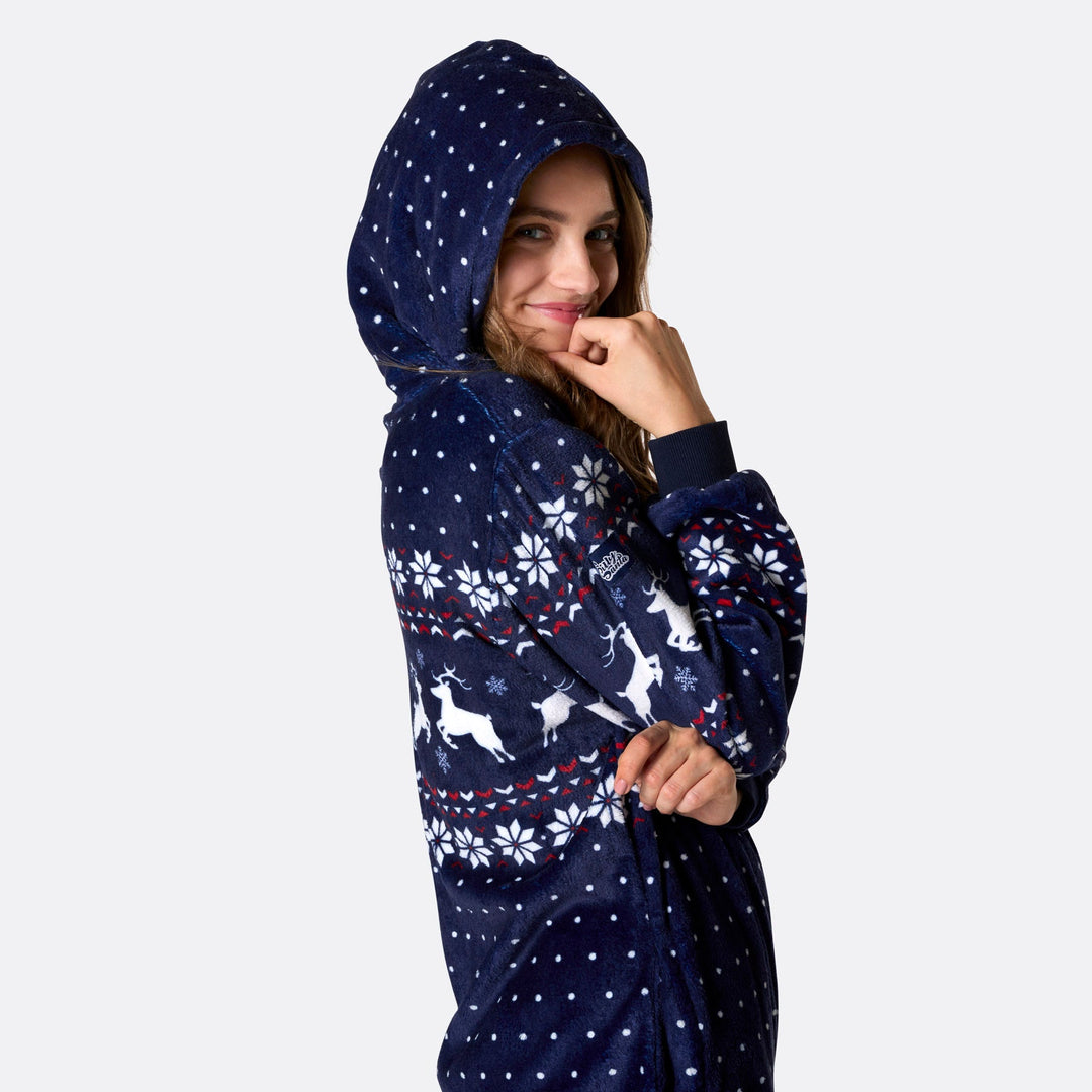 Women's Blue Christmas Onesie