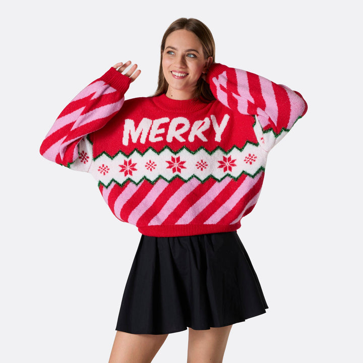 Women's Merry Xmas Oversized Christmas Sweater