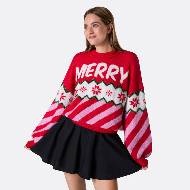 Women's Merry Xmas Oversized Christmas Sweater