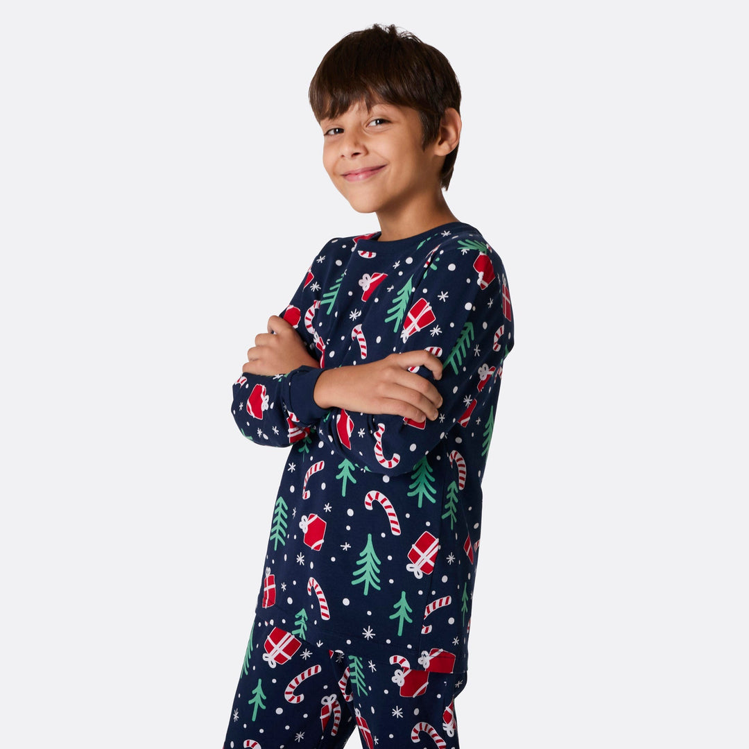 Blue Christmas Pattern Christmas Pyjamas Family