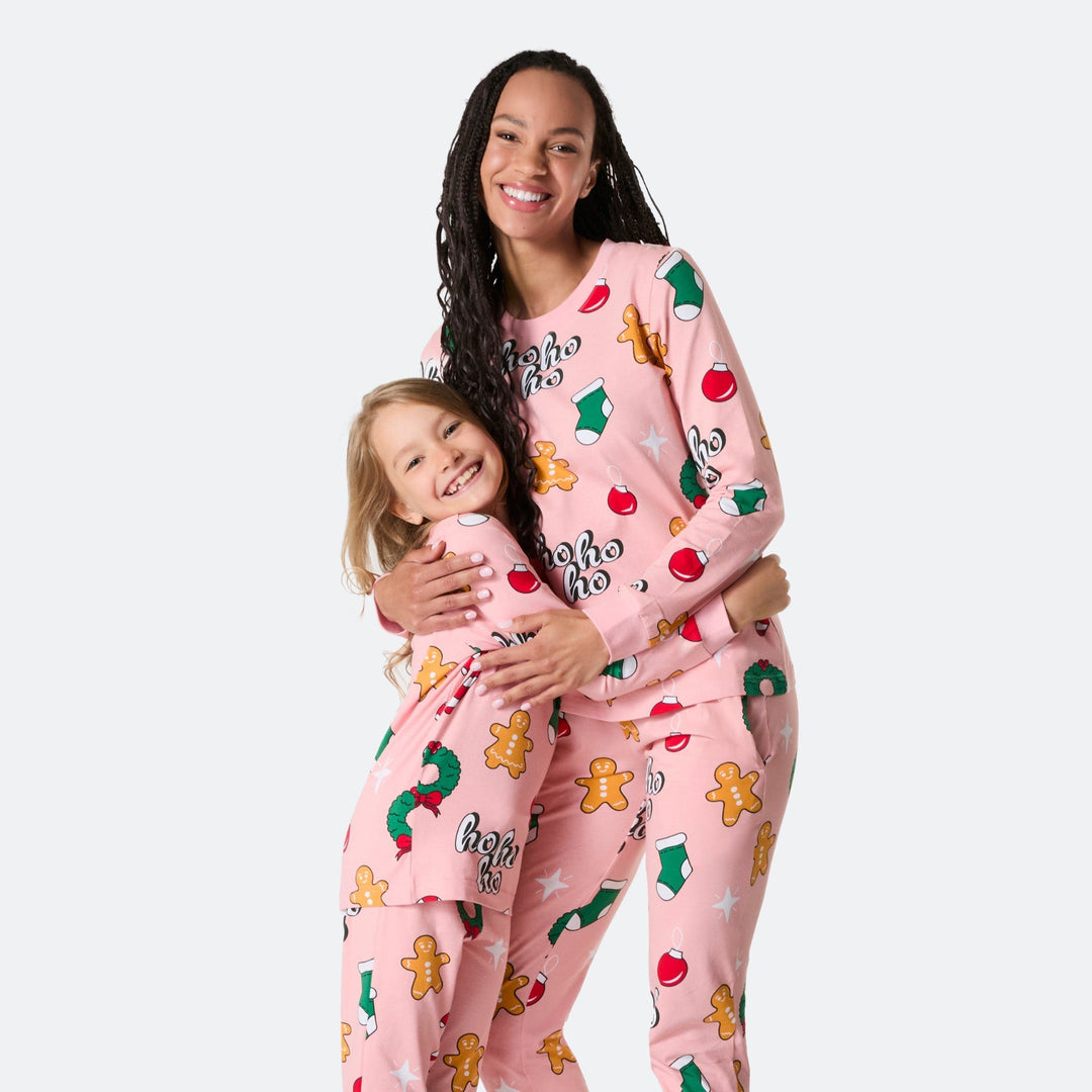 Pink Hohoho Christmas Pyjamas Family