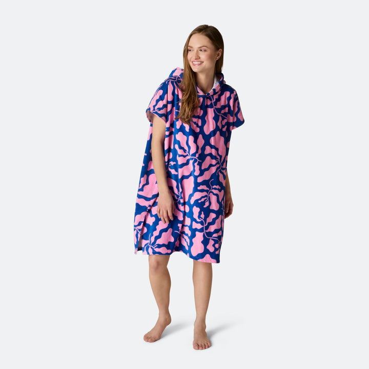 Patterned Blue Towel Poncho
