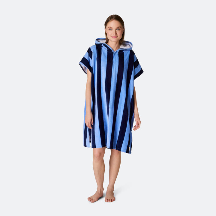 Striped Blue Towel Poncho