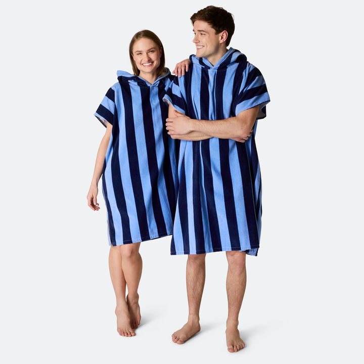 Striped Blue Towel Poncho