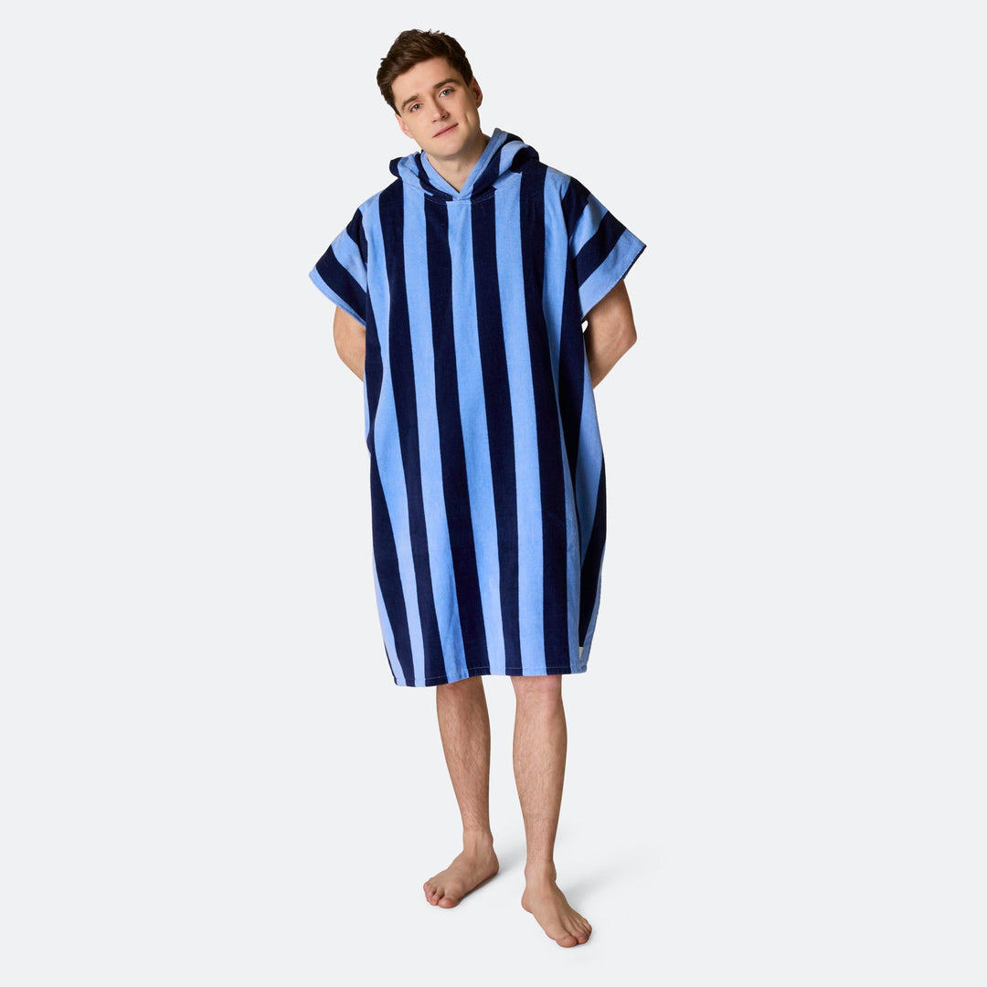 Striped Blue Towel Poncho