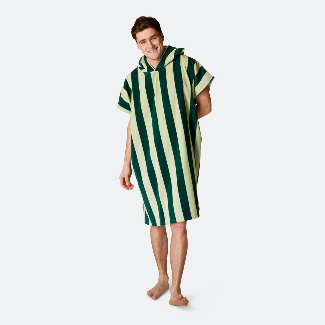 Striped Green Towel Poncho