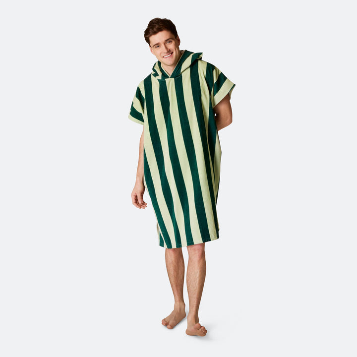 Striped Green Towel Poncho