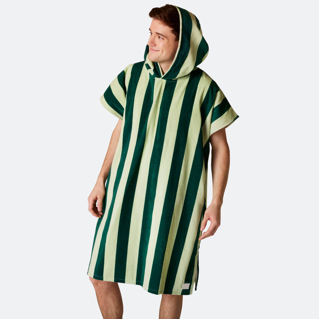 Striped Green Towel Poncho