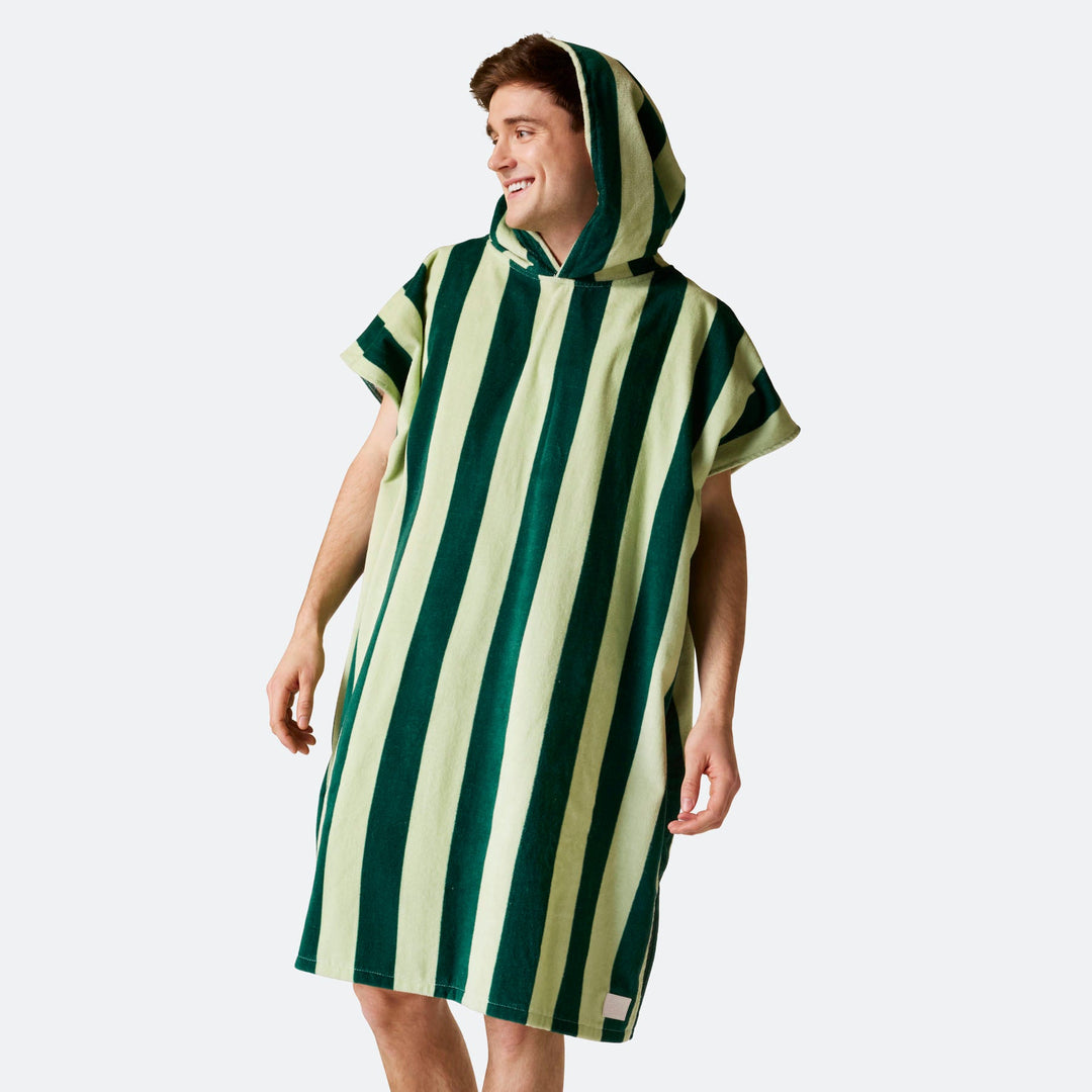 Striped Green Towel Poncho