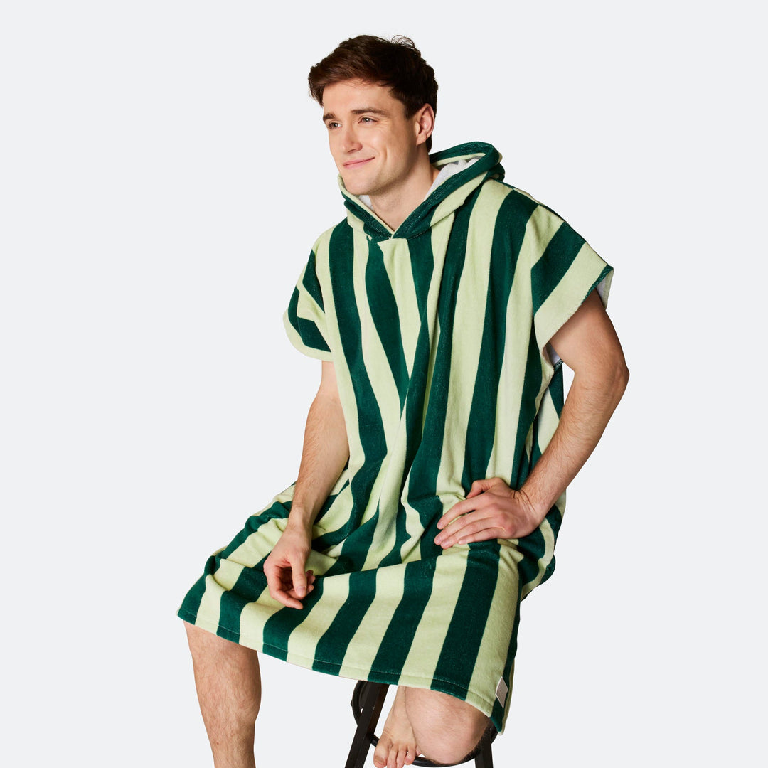 Striped Green Towel Poncho