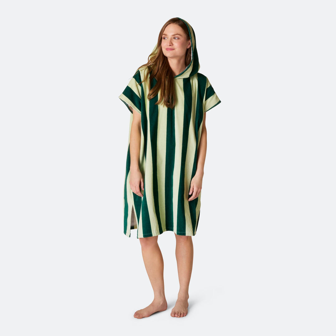 Striped Green Towel Poncho