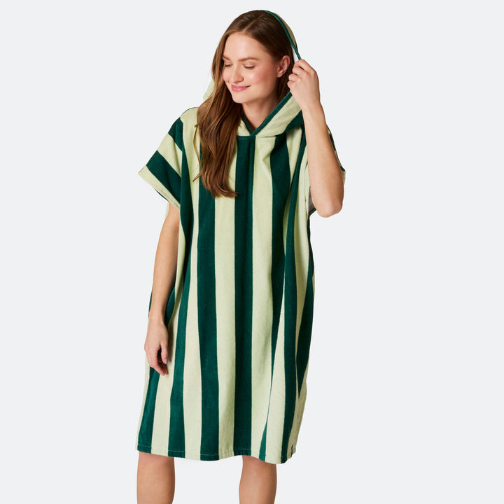 Striped Green Towel Poncho