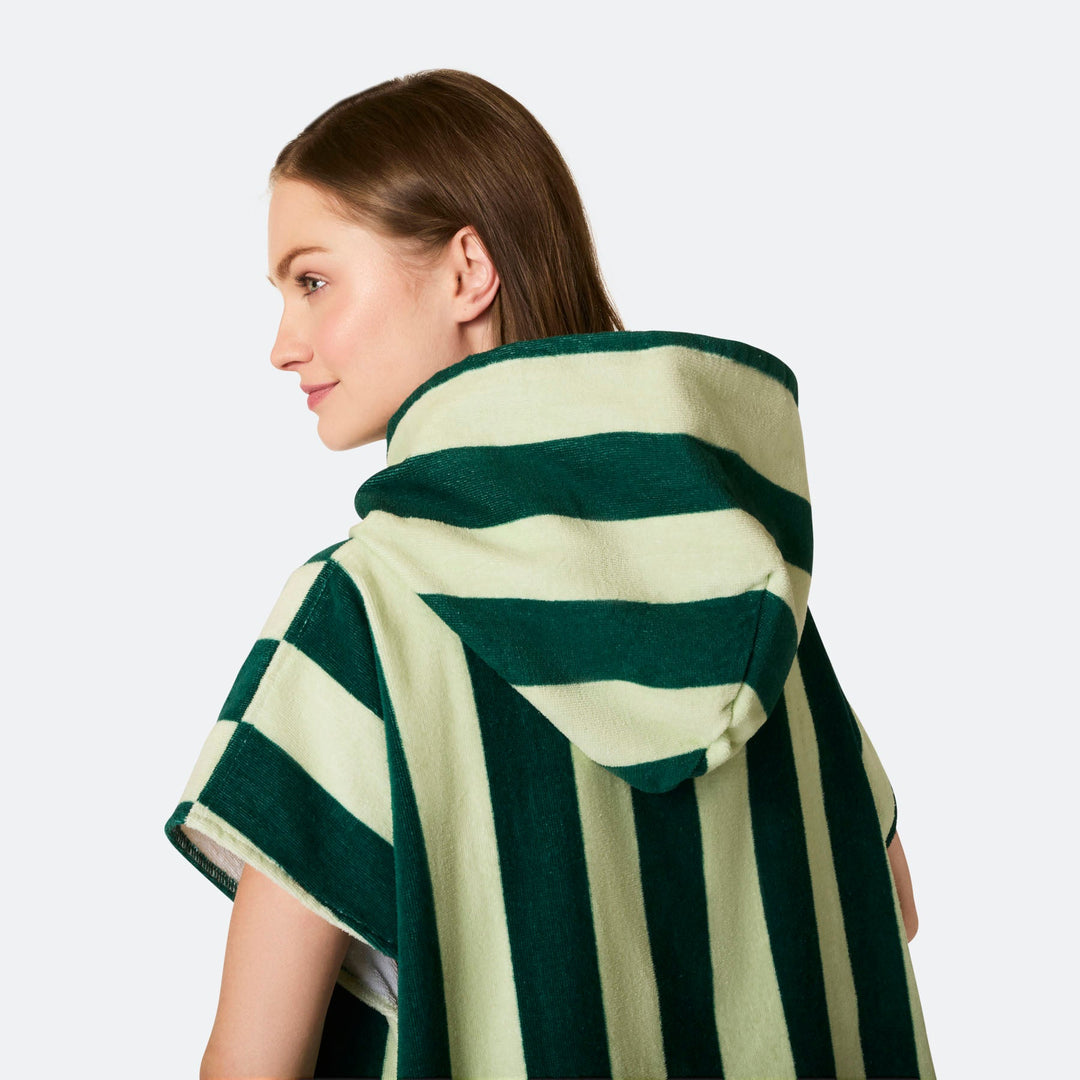 Striped Green Towel Poncho