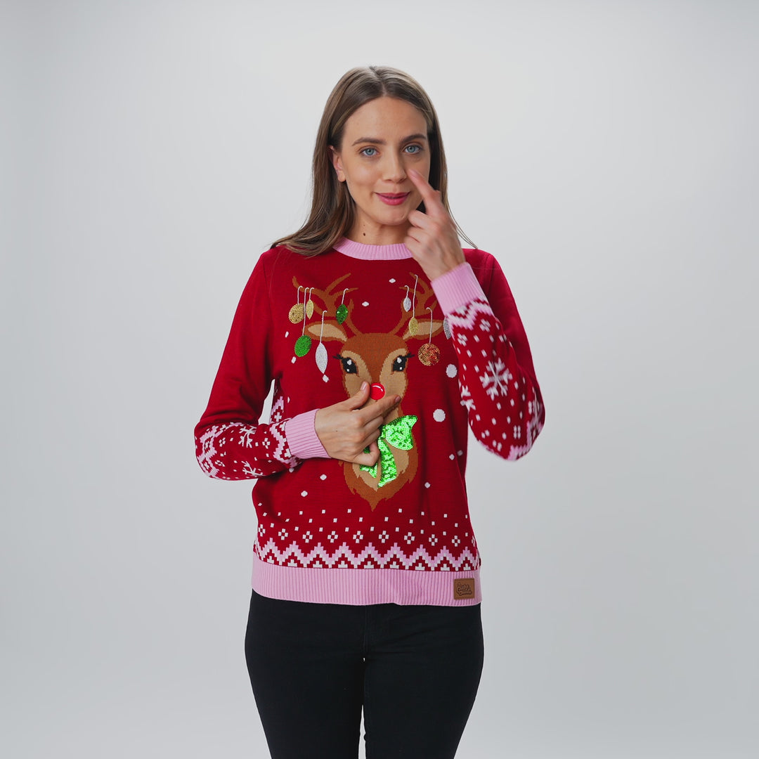Women's Reindeer Christmas Sweater