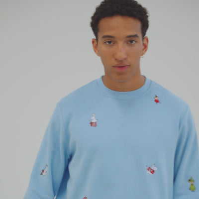 Men's Moomin Blue Christmas Sweatshirt