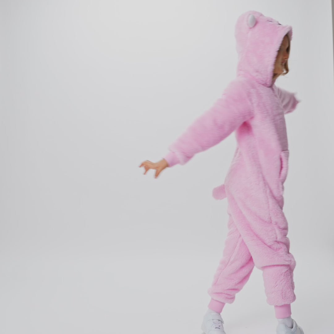 Kids' Pink Teddy Bear Onesie