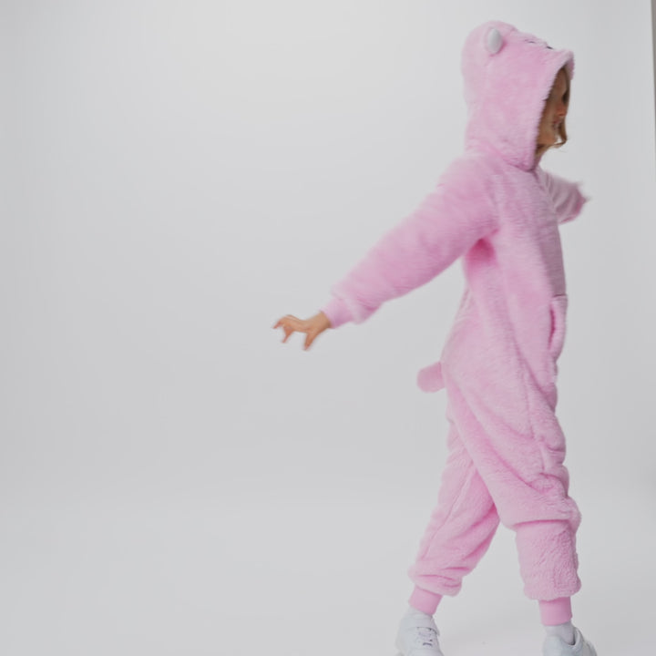 Kids' Pink Teddy Bear Onesie