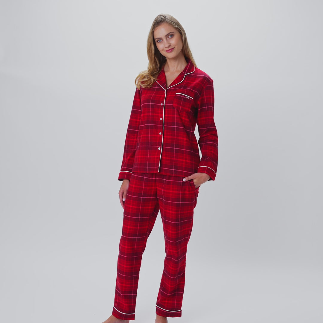 Women's Red Flannel Christmas Pyjamas