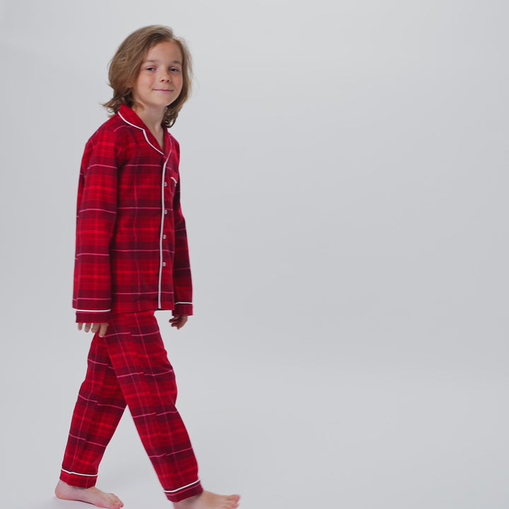 Kids' Red Flannel Christmas Pyjamas