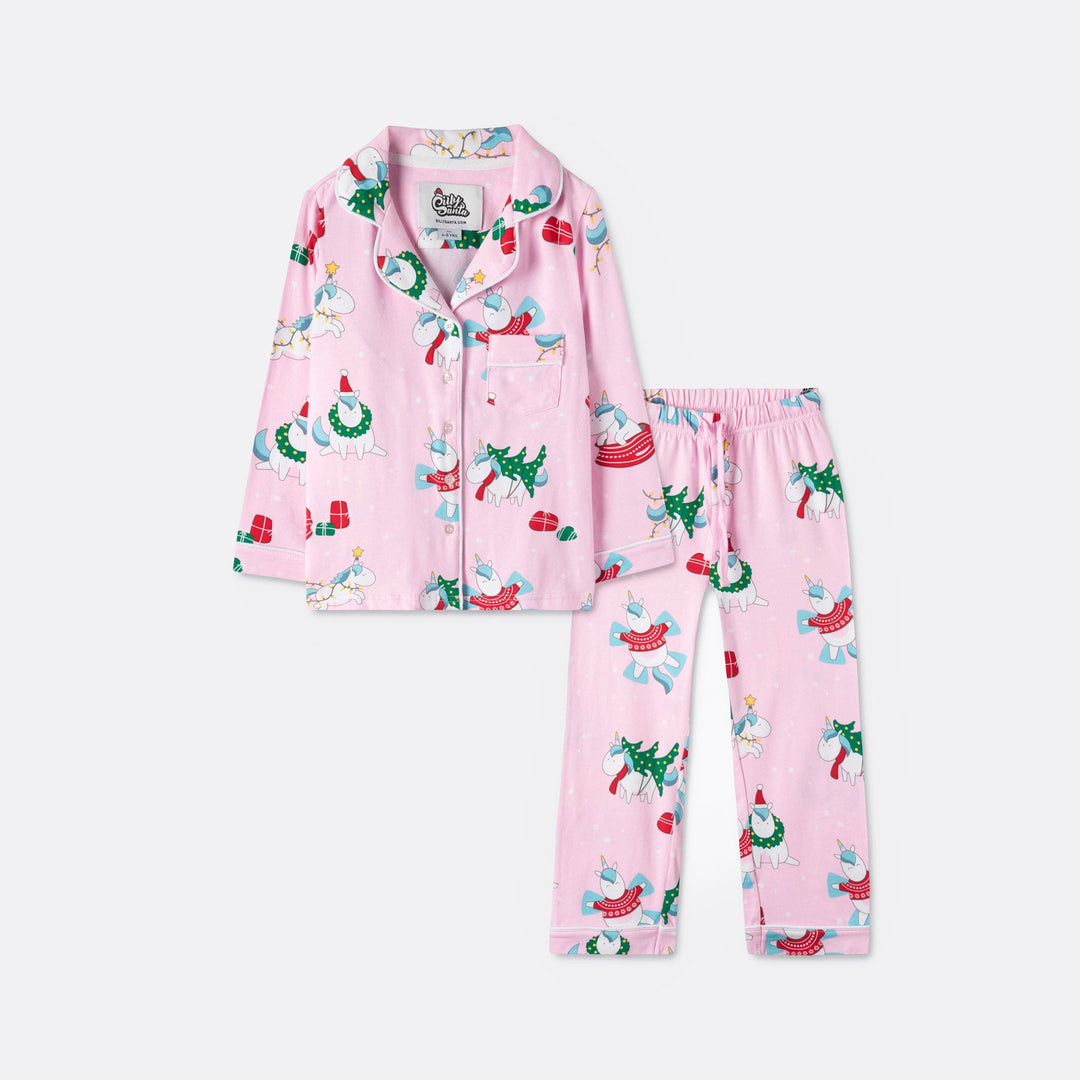 Kids' Unicorn Collared Christmas Pyjamas