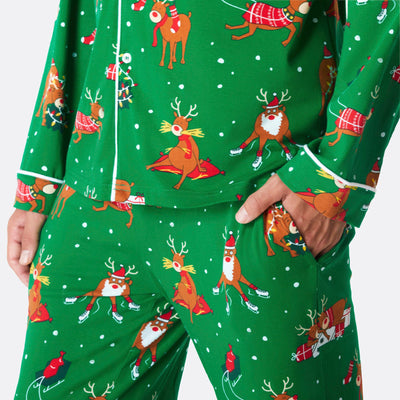 Men's Reindeer Collared Christmas Pyjamas
