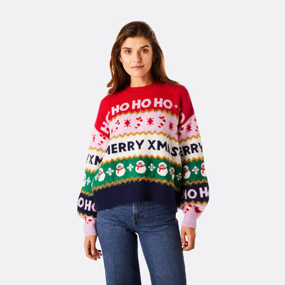 Women's Striped Oversized Christmas Sweater