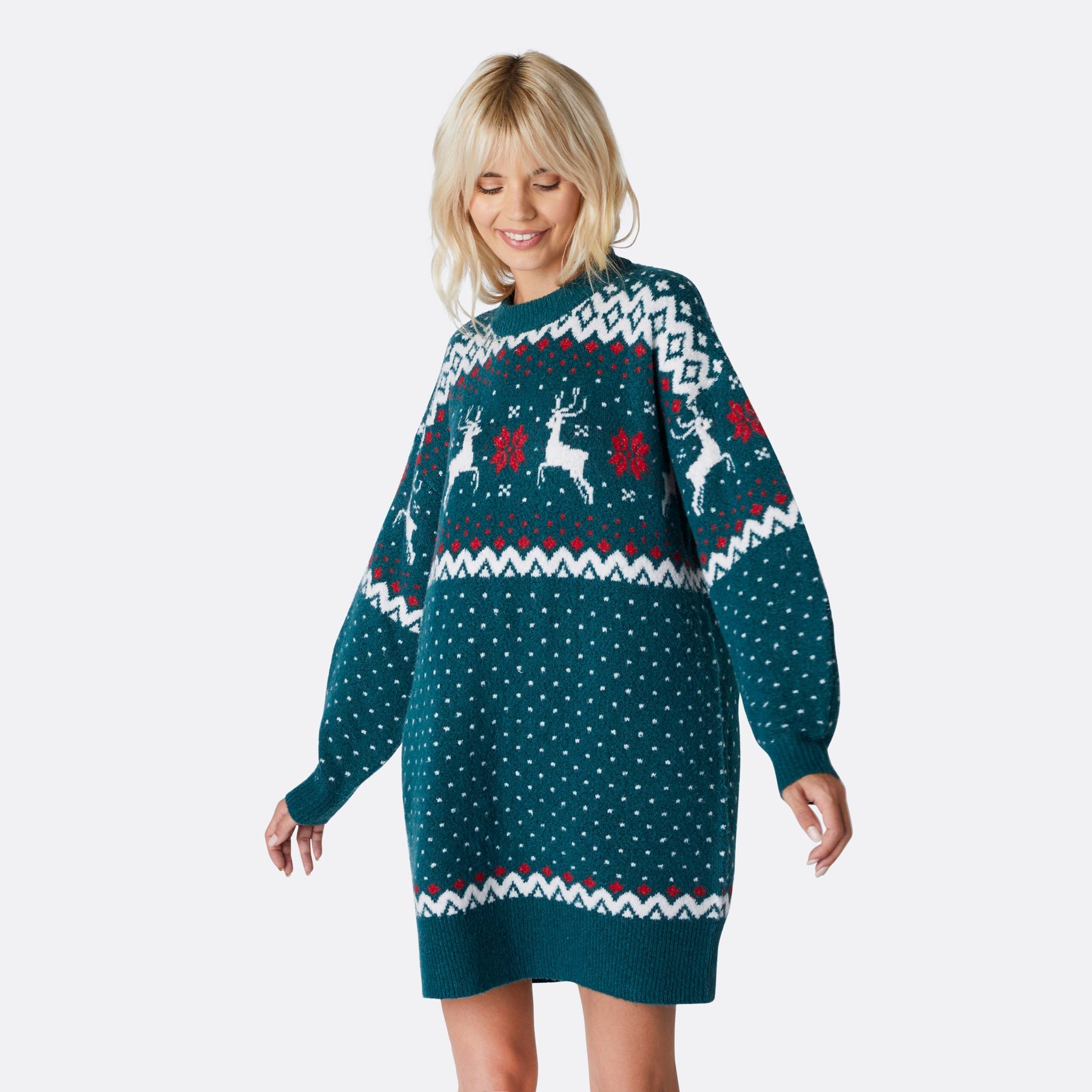 Women's Green Oversized Christmas Dress –