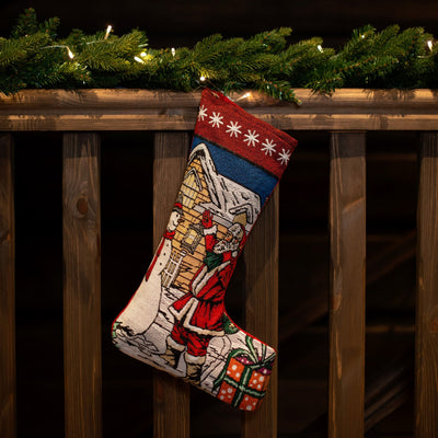 Santa and Snowman Christmas Stocking