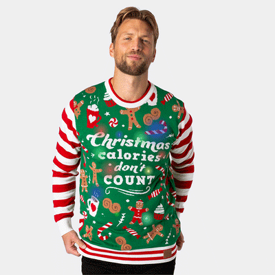 SillySanta - Men's Christmas Calories Christmas Sweater