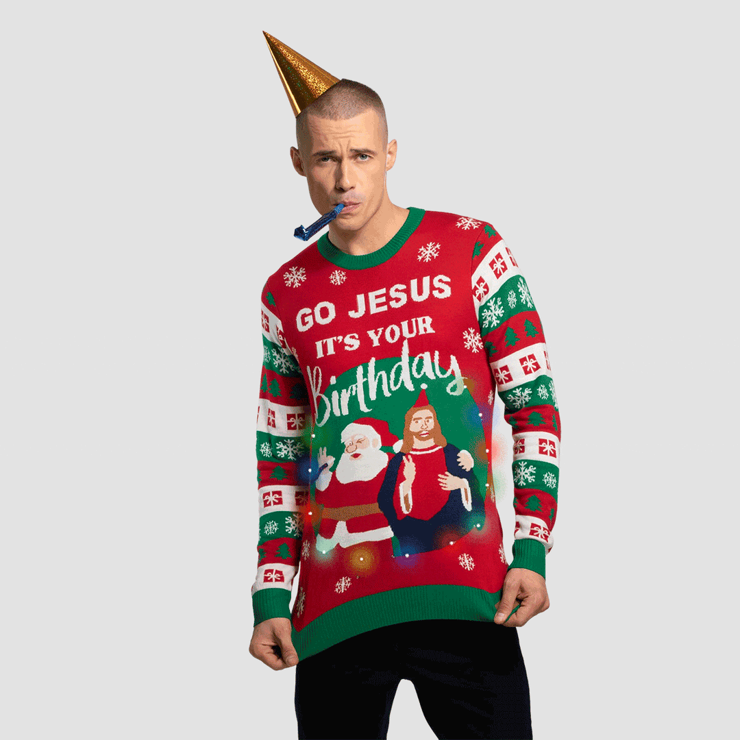 Men's Go Jesus, it's Your Birthday! Christmas Sweater