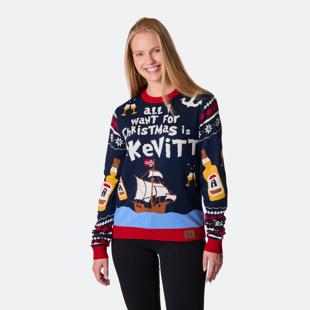 Women's All I Want for Christmas is Aquavit Christmas Sweater