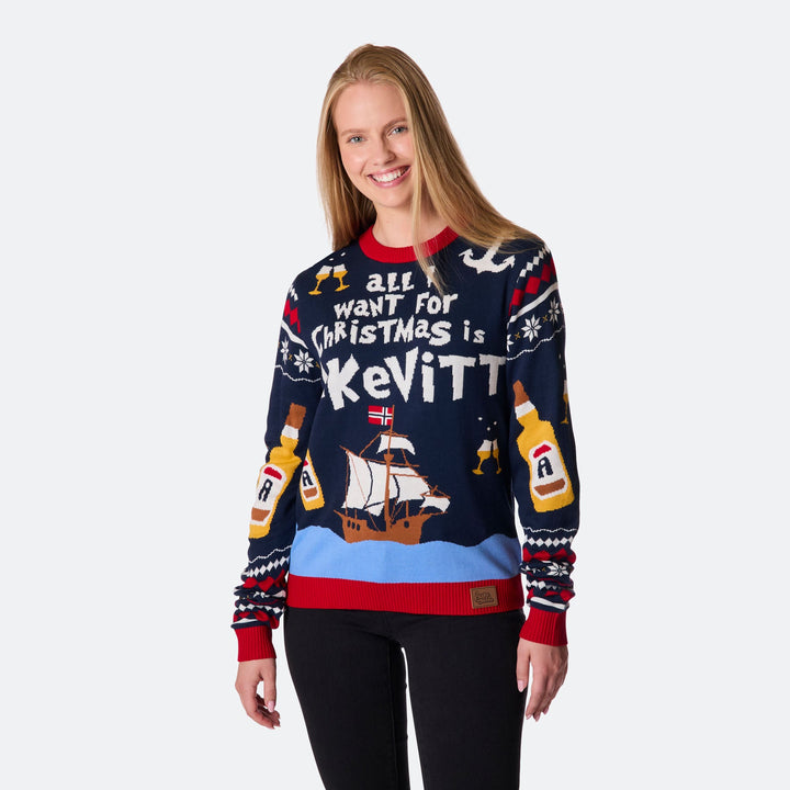 Women's All I Want for Christmas is Aquavit Christmas Sweater