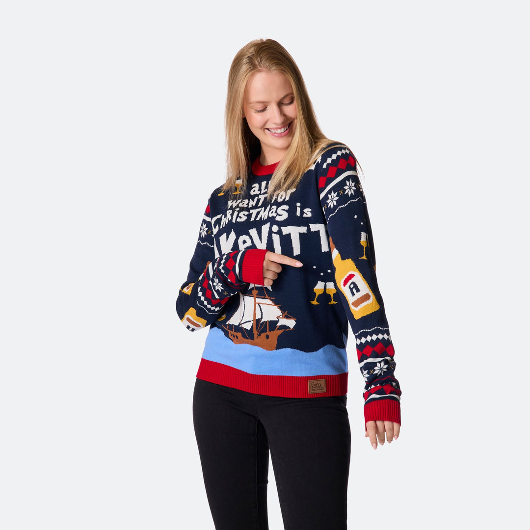 Women's All I Want for Christmas is Aquavit Christmas Sweater
