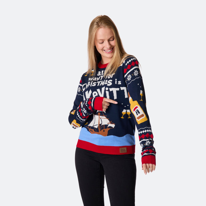 Women's All I Want for Christmas is Aquavit Christmas Sweater