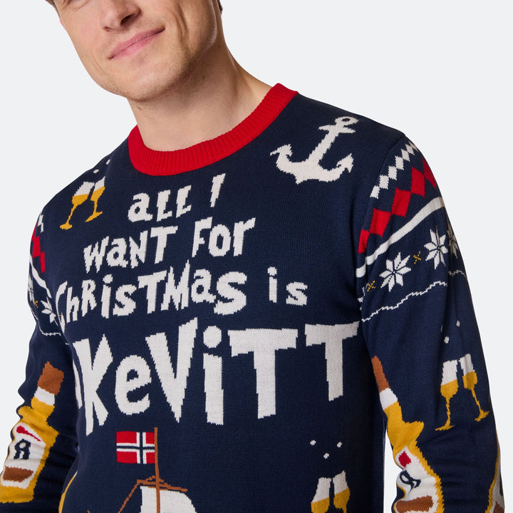Men's All I Want for Christmas is Aquavit Christmas Sweater