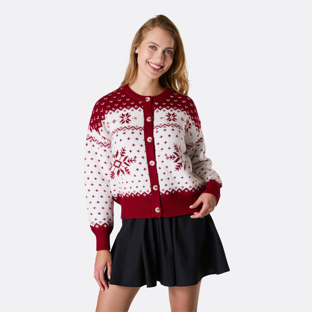 Women's Red Christmas Cardigan