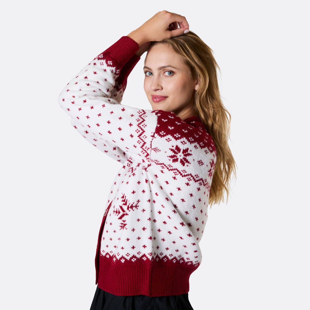 Women's Red Christmas Cardigan